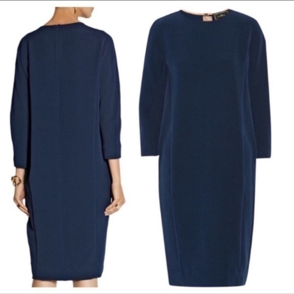 By Malene Birger navy crepe midi dress